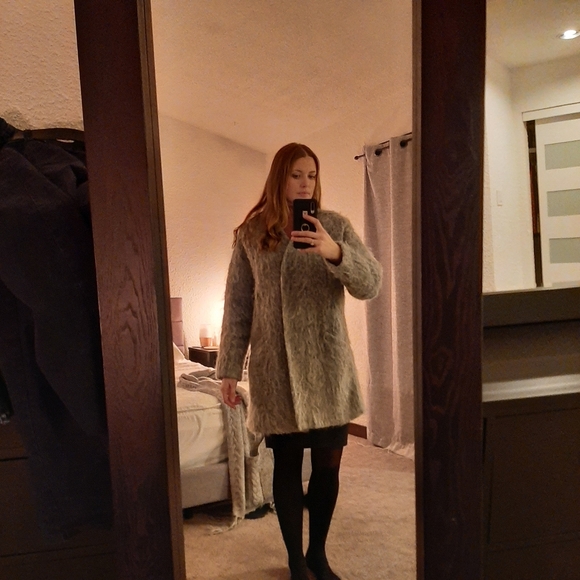 ZARA Grey Oversized Coat | Small | Wool/ Alpaca/ Mohair blend - Picture 4 of 12